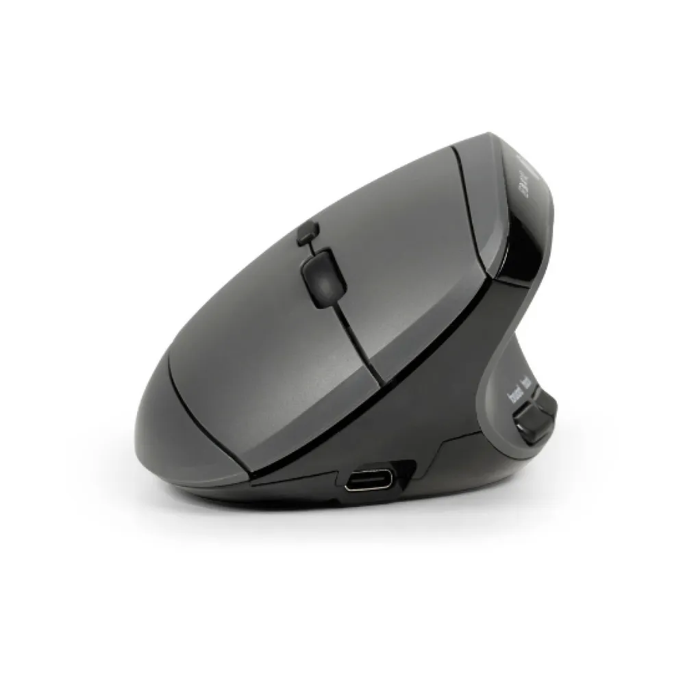 Ratón BakkerElkhuizen MidWay Bluetooth USB-C 4000DPI Grau Schwarz Ergonomisch