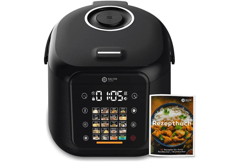 Balter Reiskocher Balter Multikocher MK-02 Reiskocher mit 20 Programme, 930 W, Warmhaltefunktion, Timer, Rezeptbuch