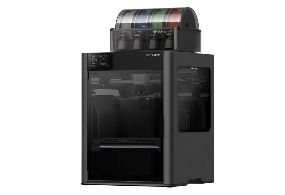 Bambu Lab 3D-Drucker Bambu Lab H2C AMS 2 Pro Combo 3D-Drucker, Vortek Multi-Hotend für effizienten Multimaterialdruck