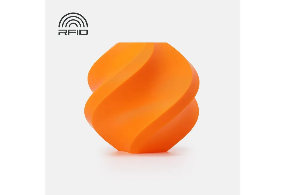 Bambu Lab Filament Bambu Lab PLA Basic Filament mit Spule 1kg Kürbis-Orange, Glatte Oberflächentextur