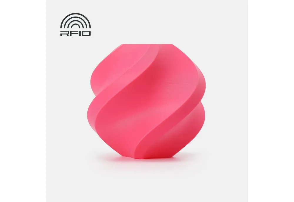 Bambu Lab Filament Bambu Lab PLA Basic Filament mit Spule 1kg Heißes Pink, Glatte Oberflächentextur