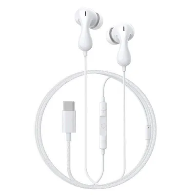 Auriculares Baseus Encok Cz20 con cable USB-C para llamadas y música, blanco