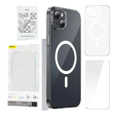 Funda para móvil Baseus ARSJ010602 Magnetisch Transparent PC mit gehärtetem Glas für iPhone 13