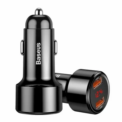 Auto-Ladegerät Baseus CCMLC20A-01 USB 45W Schnellladung Schwarz