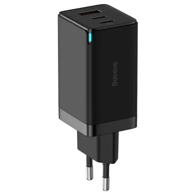 Baseus GaN5 Pro 3 Wandladegerät Schnellladung 65W Schwarz