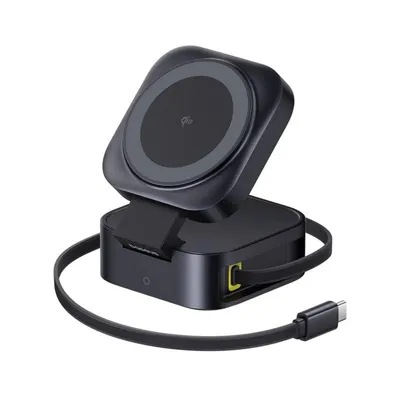 Baseus PicoGo 2-in-1 MagSafe Qi2 67W Kabelloses Ladegerät Schwarz Dual Output