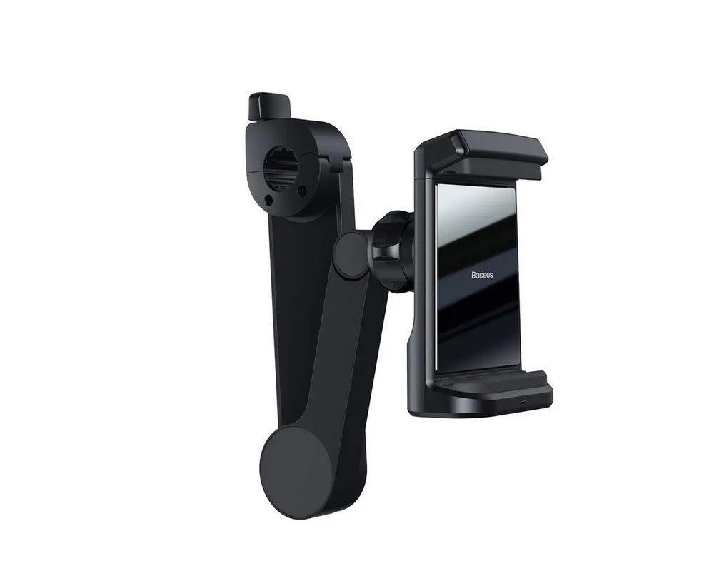Baseus Smartphone-Halterung WXHZ-01, (bis 6,5 Zoll, Einzelset, Auto-Halterung mit Wireless Charger inkl. 1,5 m USB-C-Kabel, 15 W Qi-Ladefunktion, Rücksitzhalterung, 360° drehbar)