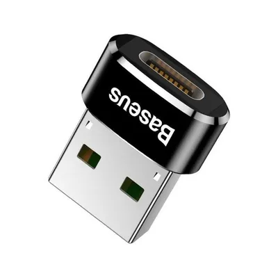 Baseus USB-C auf USB-A 5A Kompakter Aluminiumadapter Schwarz