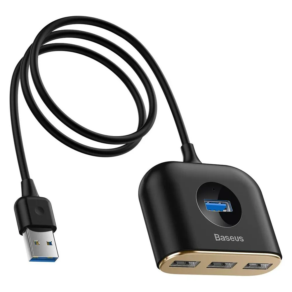 Hub Baseus 4 Ports 480 Mbps USB 3.2 Gen 1 Square round Schwarz 1 m