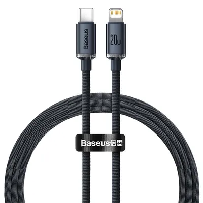 Baseus Schnelllade- und Datenübertragungskabel Typ C auf Lightning 20 W Schwarz