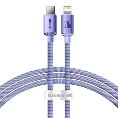 Kabel Baseus Crystal Shine USB-C auf Lightning 1,2 m Lila Schnellladen