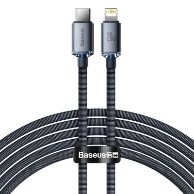 Kabel USB-C zu Lightning Baseus Crystal Shine 2 m Grau 20W PD