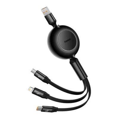 Kabel Baseus Bright Mirror 2 USB 3-in-1 Retraktierbar 66W Schwarz