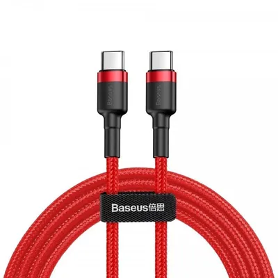 Baseus Cafule USB Typ-C auf Typ-C Kabel Quick Charge 3.0 Power Delivery 2.0 60W 2m Rot