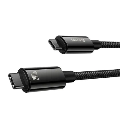 Kabel USB Baseus CAWJ040201 3m USB-C zu USB-C 240W Schnellladung Nylon Schwarz