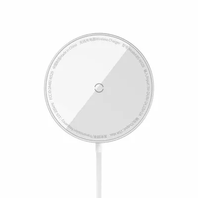 Kabelloses Ladegerät Baseus Simple Mini3 15W MagSafe Qi USB Weiß