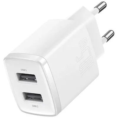 Ladegerät Baseus Compact 2 USB 2.0 Ports 5V 2.1A Weiß