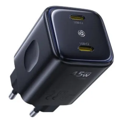 Ladegerät Baseus E0121F00 45W 2 USB-C Ports Schnellladung Schwarz