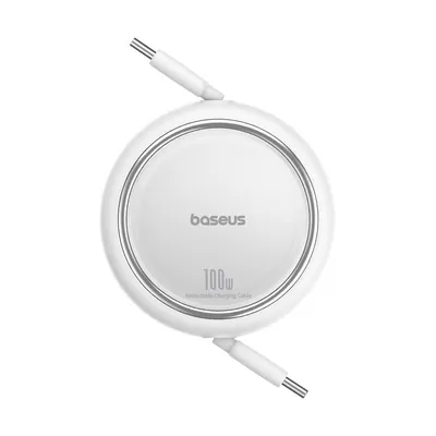Baseus Free2Draw 100W einziehbares USB-C-zu-USB-C-Schnellladekabel 1 m weiß