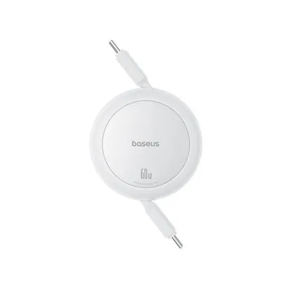 USB-C Kabel Baseus Free2Pull Retraktabel 1 m 60W Weiß