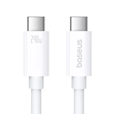 Baseus Superior 2 Schnellladekabel 240W USB4 40Gbps USB-C auf USB-C 1,8m Weiß