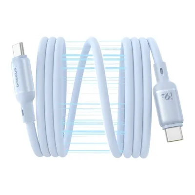 Baseus Picogo 240W magnetisches USB-C-Kabel 1m blau selbstaufrollend und weiches Silikon