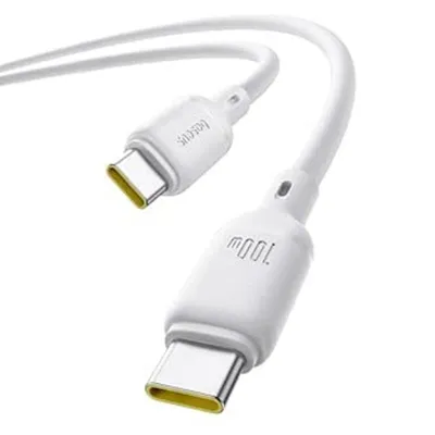 Datenkabel Baseus Silky Series 100 W Typ C zu Typ C 1 m Weiß Silikon