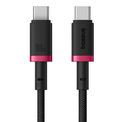 USB-C-Kabel Baseus Dura 100W 1m Schwarz und Rot Schnellladung PD