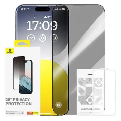 Baseus Privacy Protection Tempered Glass Diamond iPhone 15 Plus