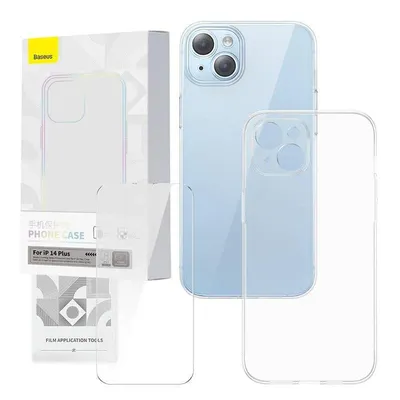 Baseus P60112202201-02 TPU transparente Hülle mit gehärtetem Glas für iPhone 14 Plus