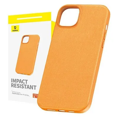 Baseus Phone Case for iPhone 15 Pro Fauxther Series (Orange)