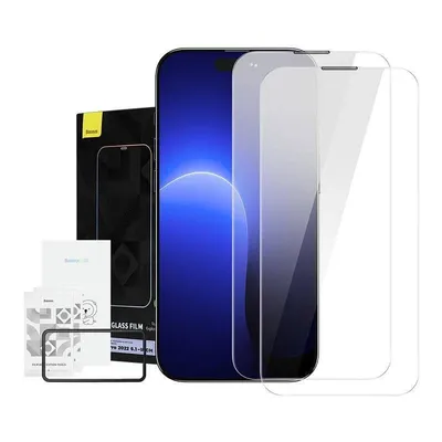 Gehärtetes Glas Baseus Crystal für iPhone 14 Pro 0.3mm staubfrei 2 Stück