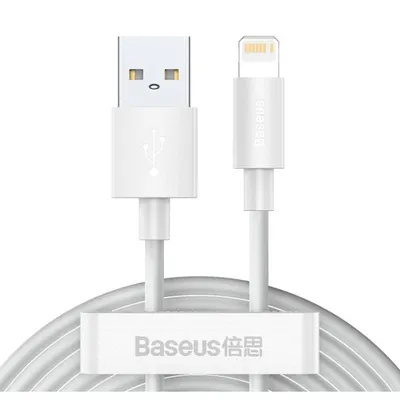 USB-zu-Lightning-Kabel Baseus Simple Wisdom 1,5 m 2,4A Weiß 2 Stück