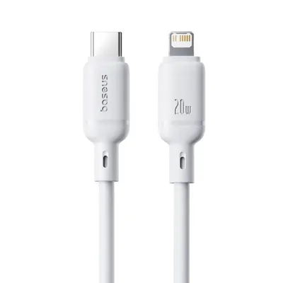 Kabel Baseus Silky Series USB-C auf Lightning PD 20W 2m Silikon Weiß