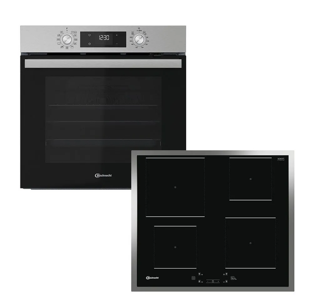 BAUKNECHT Backofen-Set BAKO 740 IND IN, mit 1-fach-Teleskopauszug, Hydrolyse, Hydrolyse - schnelle und mühelose Reinigung mit der Kraft des Dampfes
