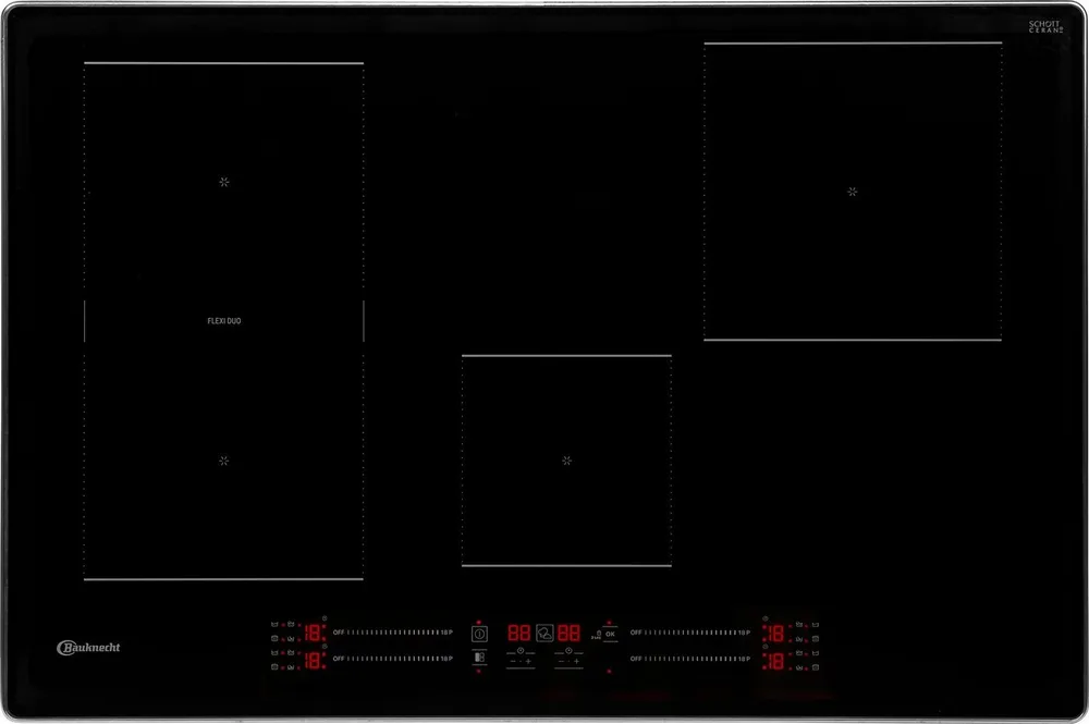 BAUKNECHT Flex-Induktions-Kochfeld BS 2677C AL, 77 cm Induktionskochfeld mit Flexibler Kochzone, Booster Funktion