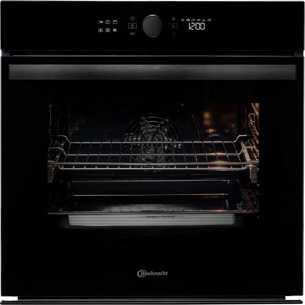 BAUKNECHT Pyrolyse Backofen BBI4S8PM1SK, mit 1-fach-Teleskopauszug, Pyrolyse-Selbstreinigung, Restaurant-Pizza daheim: 310°C Pizza-Funktion