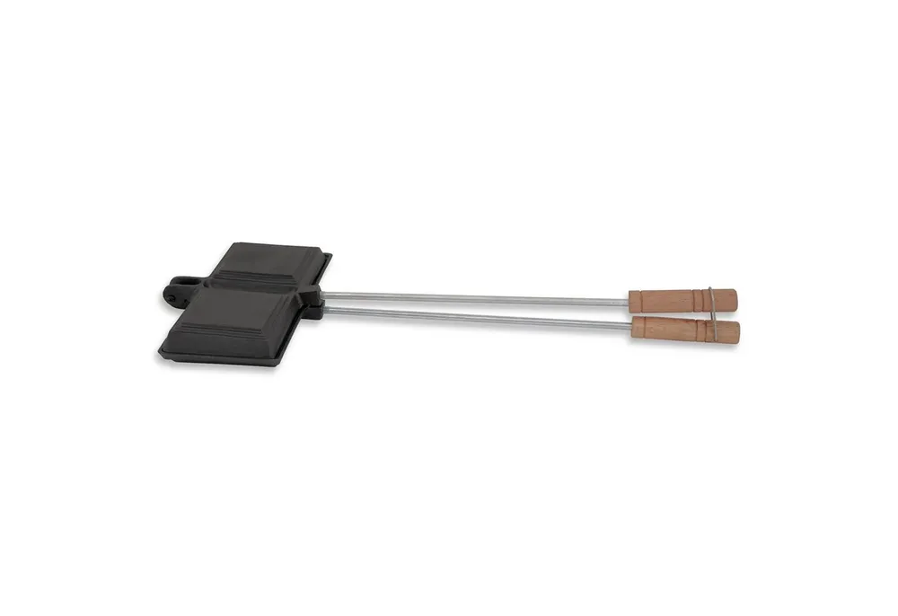 BBQ-Toro Sandwichmaker Waffeleisen, Sandwicheisen, rechteckige Doppelform aus Gusseisen, bere