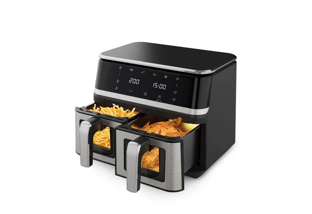 BBWL Heißluftfritteuse Elektronisch Sichtfenster für gesunde Küche, 2000 W, mit Timer 60 Min Temperaturregelung 80–200°C