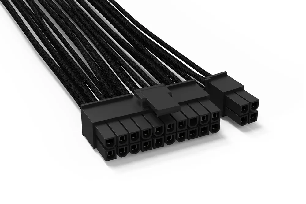 Ruhig sein! CB-6620 ATX Stromkabel 20+4 Pin 60cm Schwarz