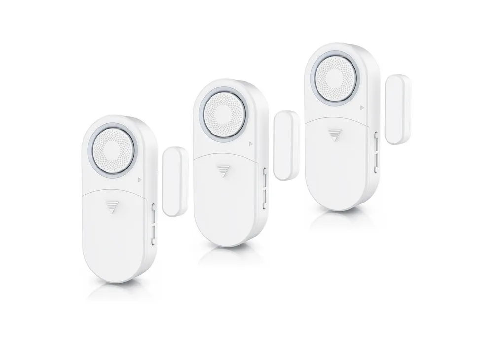 BEARWARE Fensteralarm / Türalarm, 120 dB lauter Signalton, Alarmsensor Fensteröffnungsmelder (für Tür & Fenster, Einbruchschutz, mit Batterien, Alarmanlage)