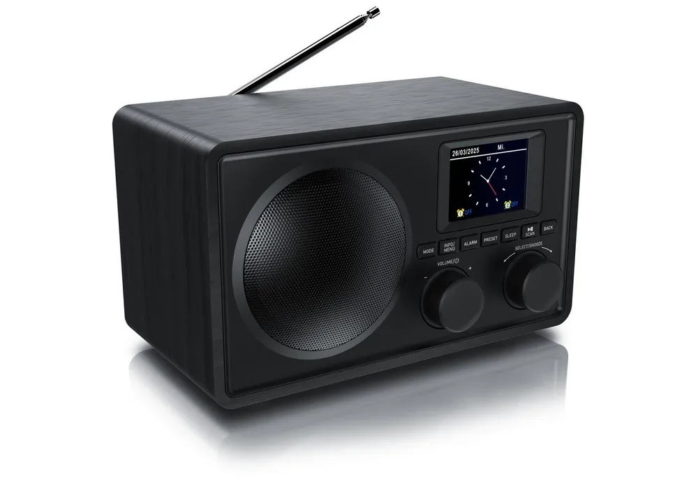 BEARWARE Radio mit TFT Display, Küchenradio digital, UKW FM, Wecker, Bluetooth Digitalradio (DAB) (Digitalradio (DAB), UKW (FM), Automatischer & manueller Suchlauf, Equalizer, DAB, USB, AUX, 2 Alarme)