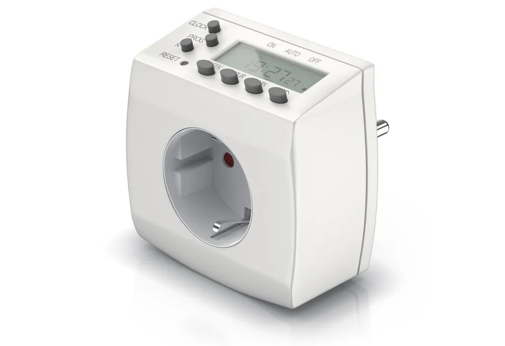 BEARWARE Zeitschaltuhr Digitaler Weekly Timer, minutengenau, LCD-Display, 3680W, digital, 1-St., 8 Programme (Wochen/Tag/Min), dt. Anleitung, Kinderschutz