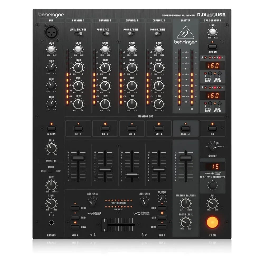 DJ-Mischpult Behringer DJX900 USB 5 Kanäle Digitaleffekte USB