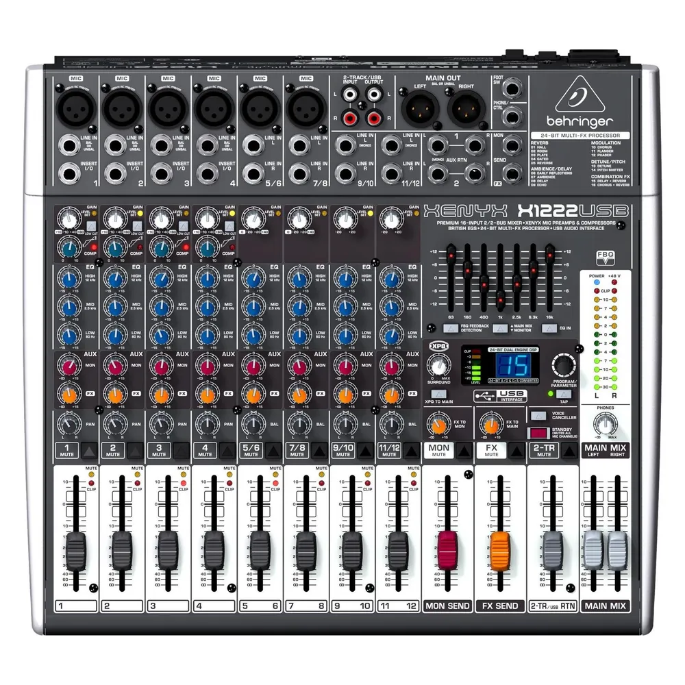 Mischpult Behringer X1222USB 4-Kanal 24 Bit USB FX Kompakt