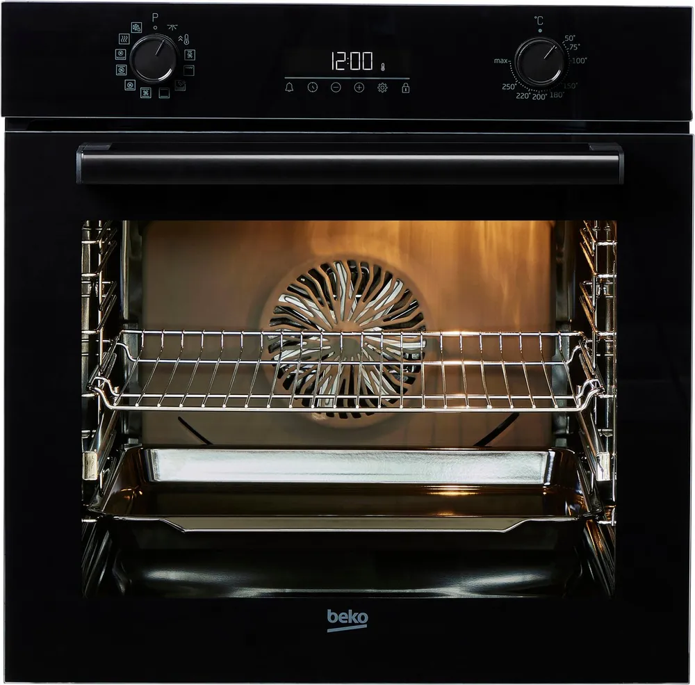 BEKO Einbaubackofen BBIM17300B, mit 1-fach-Teleskopauszug, SteamShine, Mit AirFry knusprig frittieren im Ofen – ganz ohne zusätzliches Fett