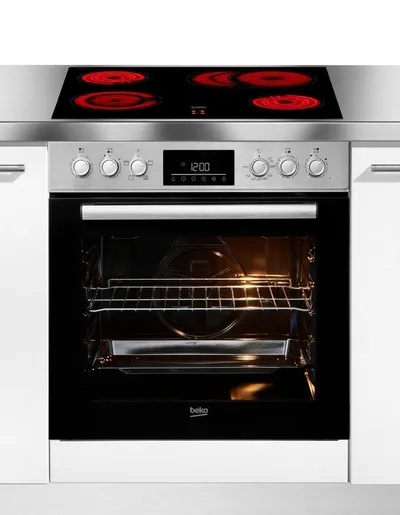 BEKO Elektro-Herd-Set BBUC1132T0X, Klassisches Herd-Set mit komfortabler Backofenfunktion