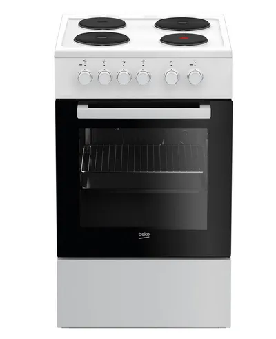 BEKO Elektro-Standherd FSS56000GW, Mulden-Kochfeld, 4 Heizarten, 50 cm breit, Grill