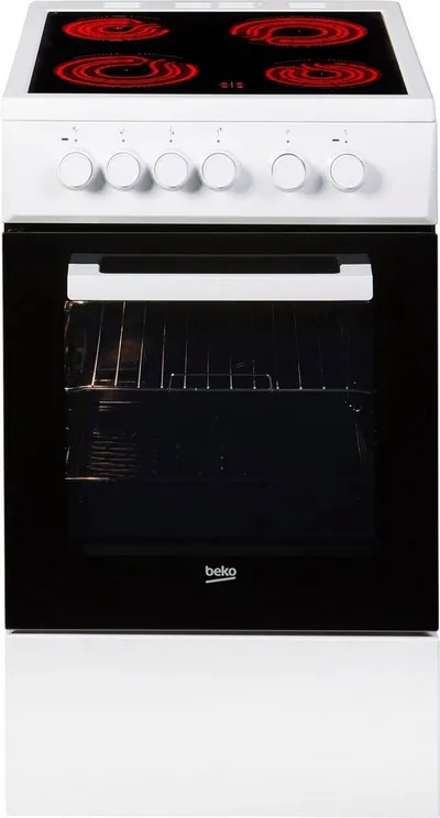 BEKO Elektro-Standherd FSS57000GW, Simple Steam Reinigungsfunktion, mit Kleinflächengrill
