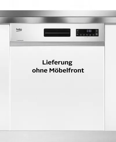 BEKO teilintegrierbarer Geschirrspüler DSN16440X, 14 Maßgedecke, TrayWash – Intensivreinigung für 3 Backbleche in einem Durchgang